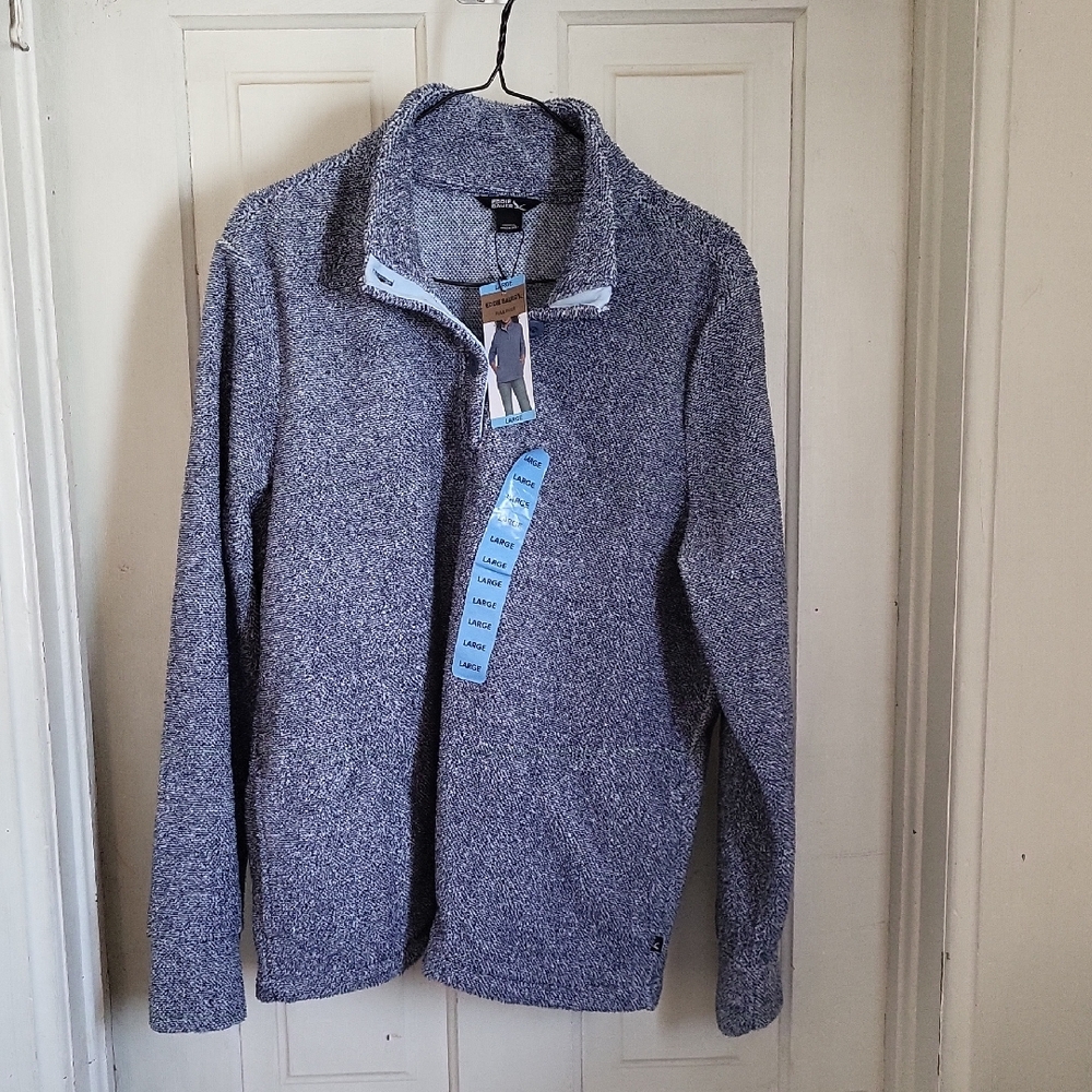 Women's Heater Blue fleece pullover M/L Eddie Bauer New